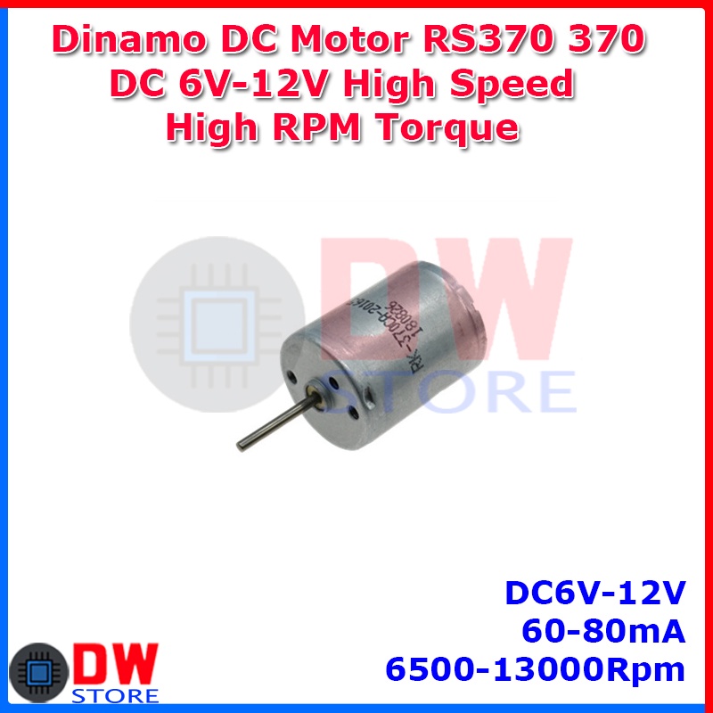 Dinamo DC Motor RS370 RS 370 DC 6V-12V Rpm High Speed Torque