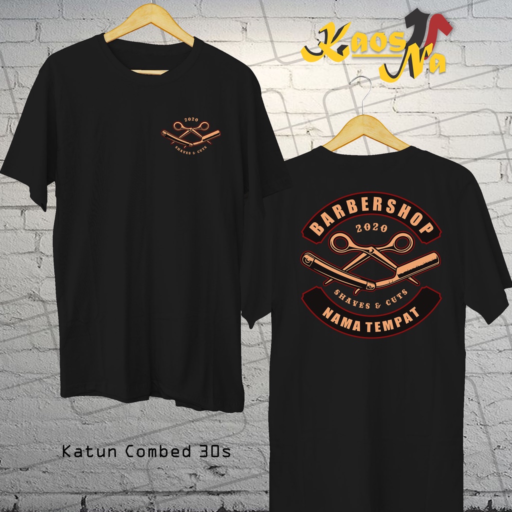 Kaos Baju Pria Tukang Cukur Barbershop Custom Nama Tempat Kaos Distro Keren