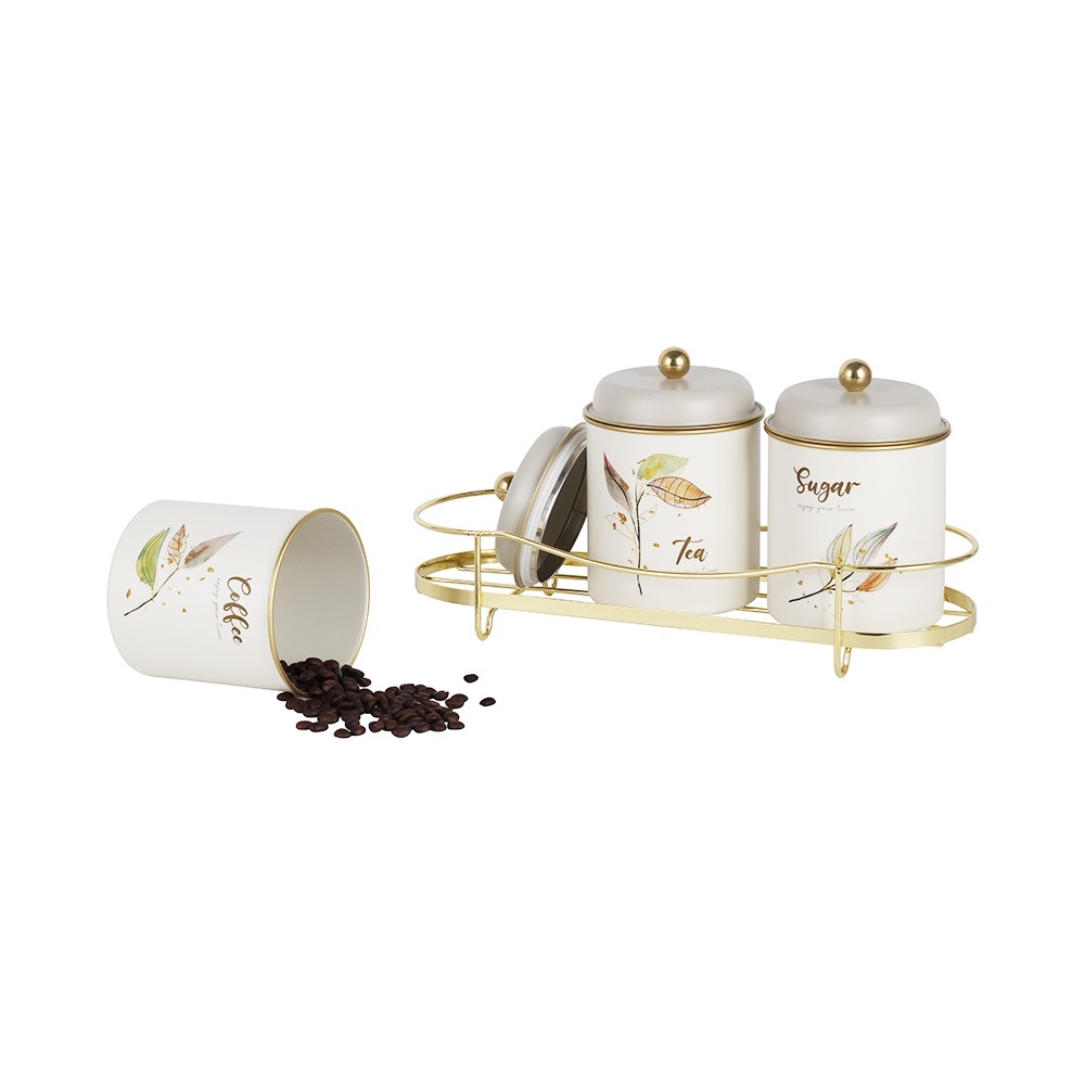 Informa - Informa Set 3 Pcs Velly Stoples Dengan Rak - Putih/Toples lebaran/Toples premium/Toples bi