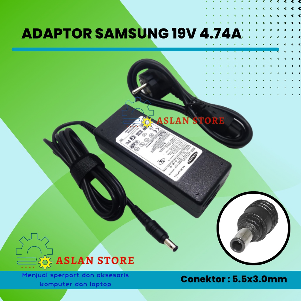 AC Power Adapter Samsung Charger adaptor laptop samsung 19v 4.74a original Samsung NP200A4B NP200A4Y NP200A4Y NP200A5B NP200A5Y NP200B2A NP200B2B NP270E4E