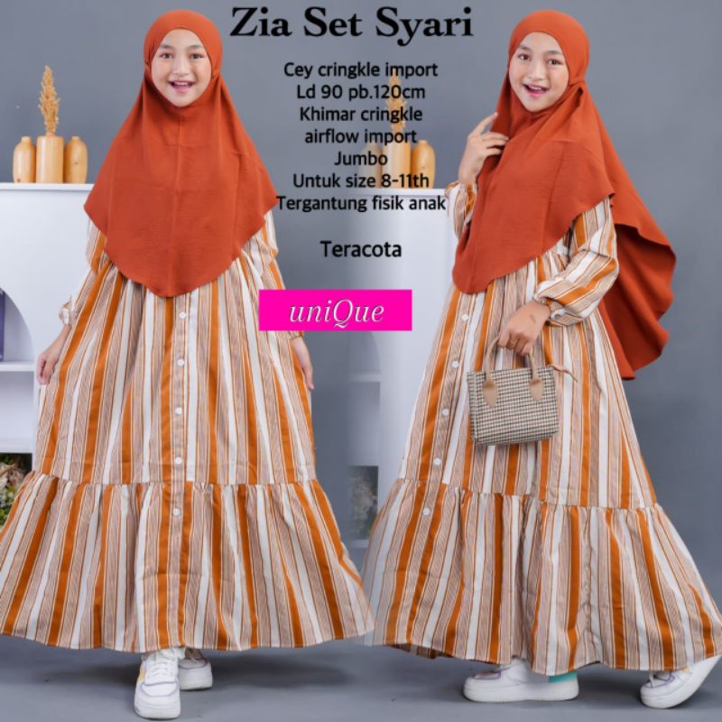 Zia Set Syar'i Kids Gamis Anak by Unique