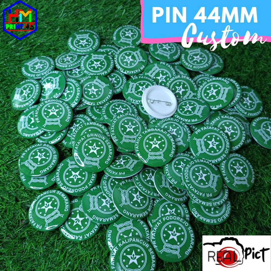 Cetak pin custom 44mm / pin peniti 44mm / pin bros 44mm