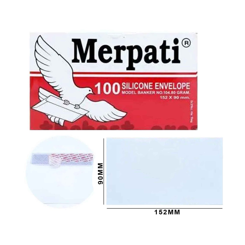 Merpati 100 Silicone Envelope * Kiky Amplop Merpati * Amplop Putih * 100pcs