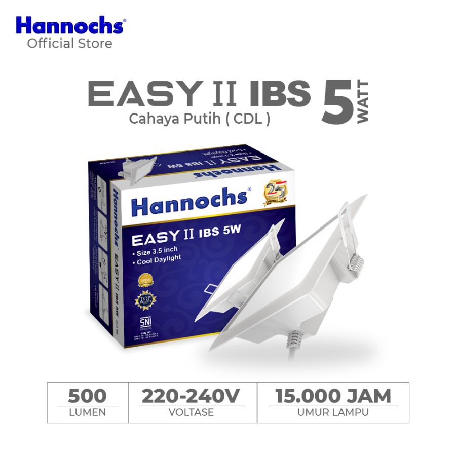 Lampu Downlight LED Hannochs EASY II 5W KOTAK IB