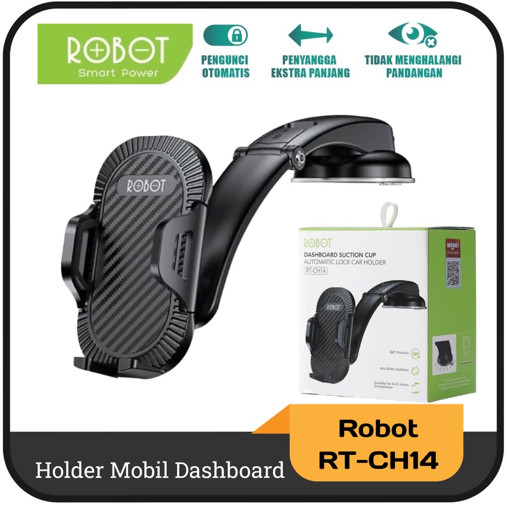 Holder Mobil Dashboard Original Robot RT-CH14/RT-CH16 Automatic Lock Phone Holder Hp Dasbor