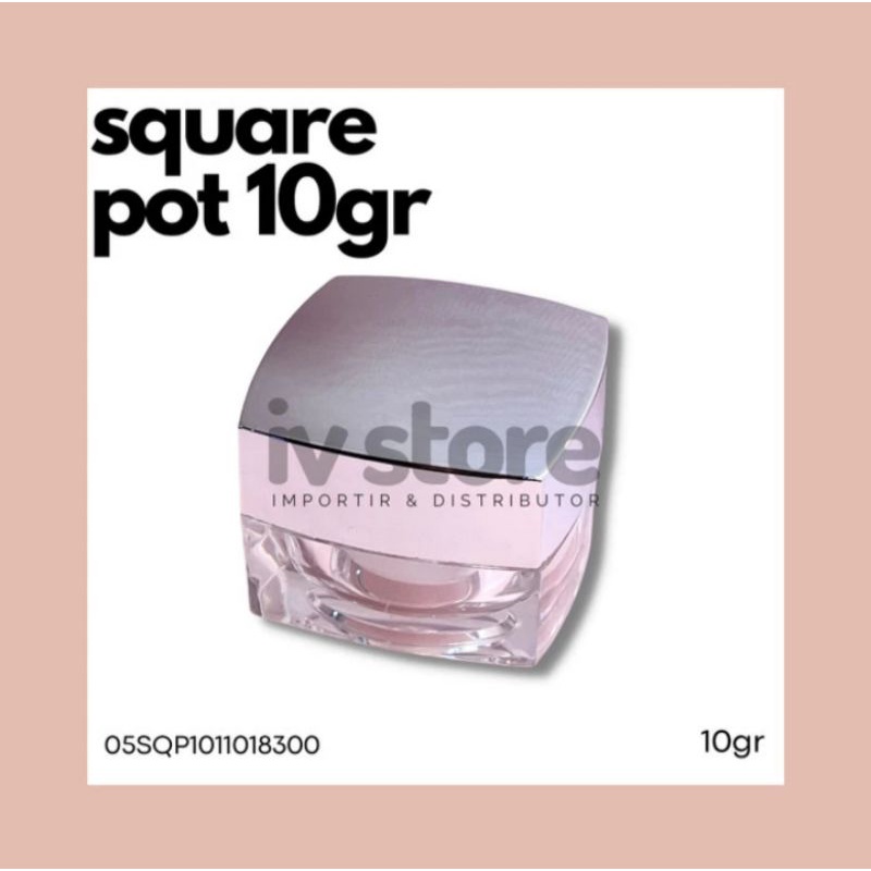 Wadah Kosmetik Kotak/ Makeup Jar Pot/ Kaca Kosmetik/ Pot Krim Kotak