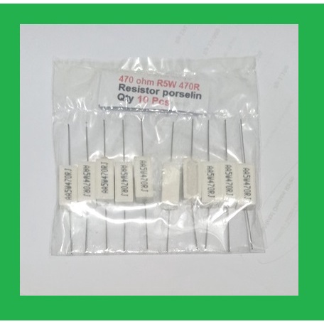 Qty 10 Pcs 470 ohm R5W 470R Resistor porselin