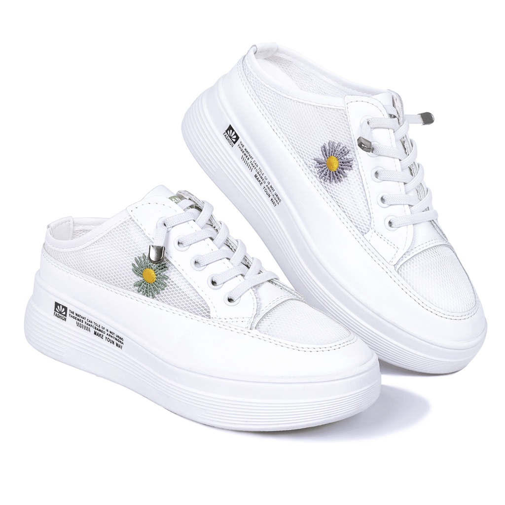 Sepatu Korea Sneakers Wanita Putih Import Cantik Sneaker Perempuan Murah SP-172