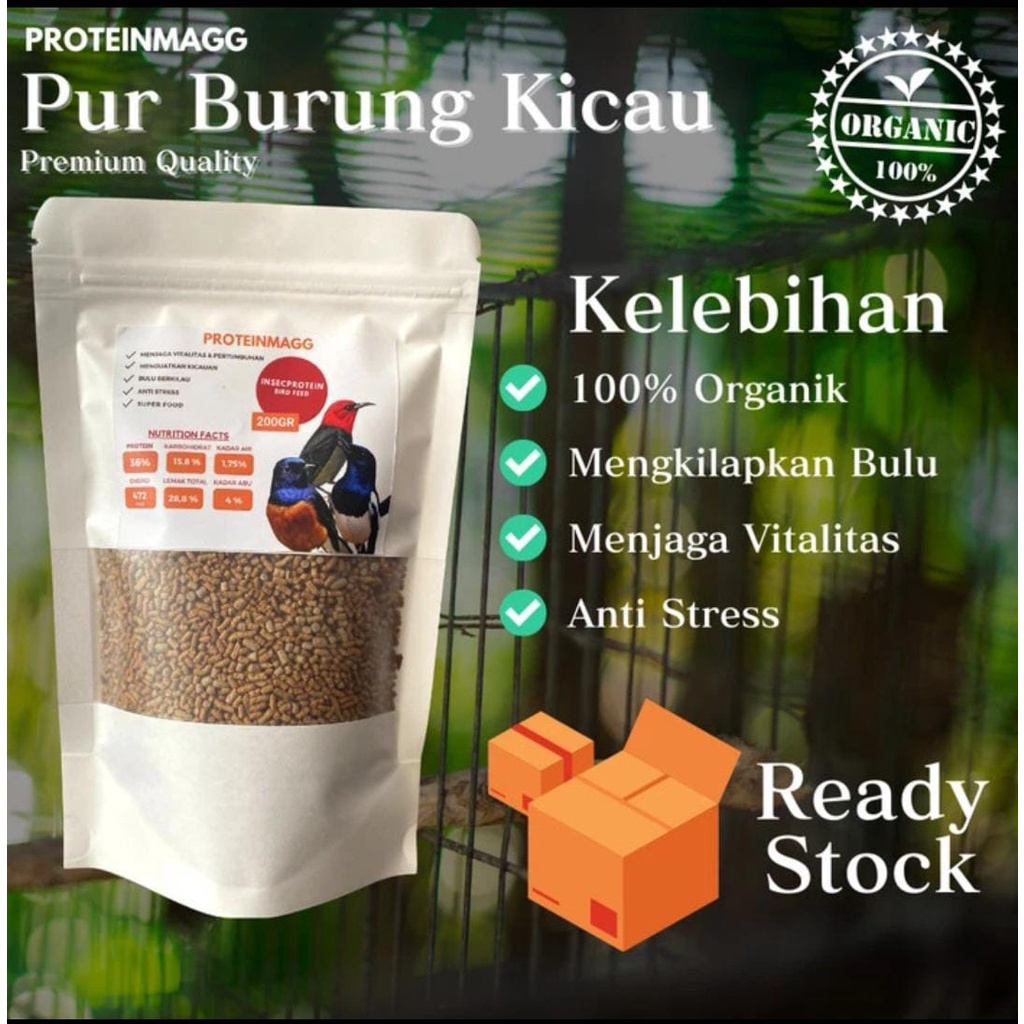 PROTEINMAGG PUR BURUNG PROTEIN UNTUK BURUNG EXTRA KICAU GACOR 200GR