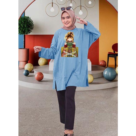 BLOUSE OVERSIZE LENGAN PANJANG LD 130CM DTF CEWEK KACAMATA