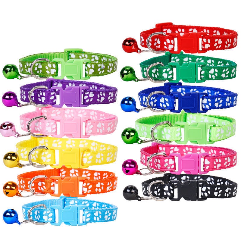 Tali Leher Hewan Peliharaan lucu Cat Dog Collar Motif Jejak Kucing ACC