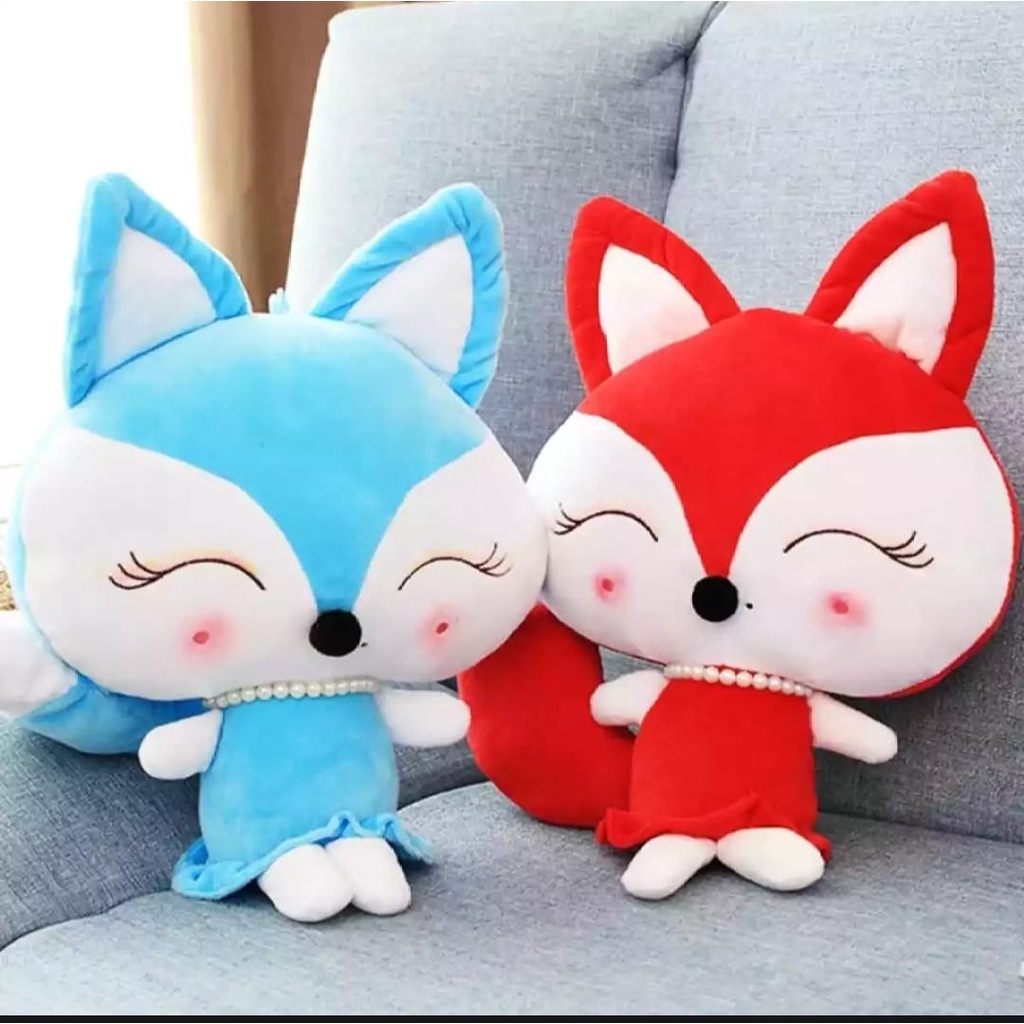 Boneka fox karakter rubah pakai  kalung berkualitas SNI