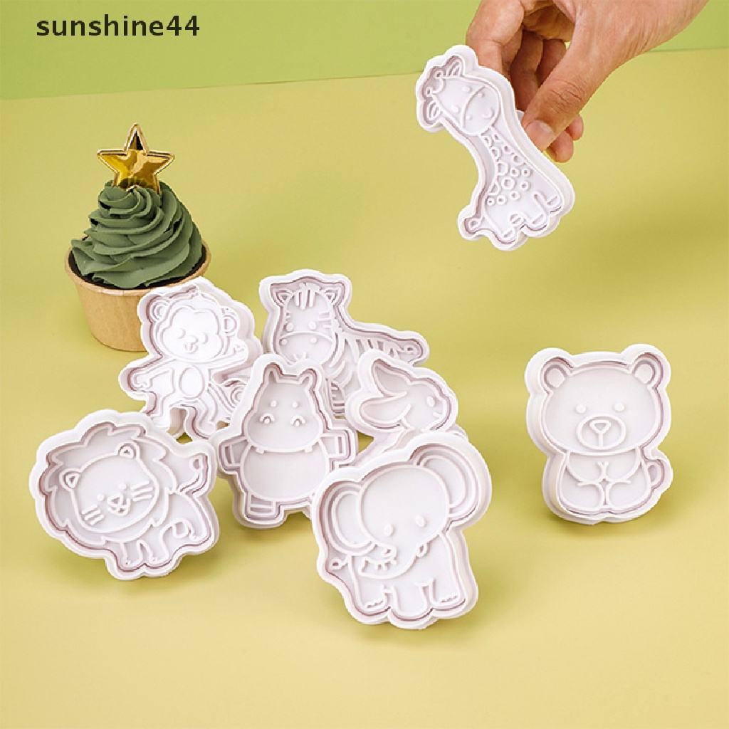 Sunshine 4Pc Kartun Hewan Cookie Cutter Emboss Biskuit Cetakan Alat Baking Untuk Anak-Anak.