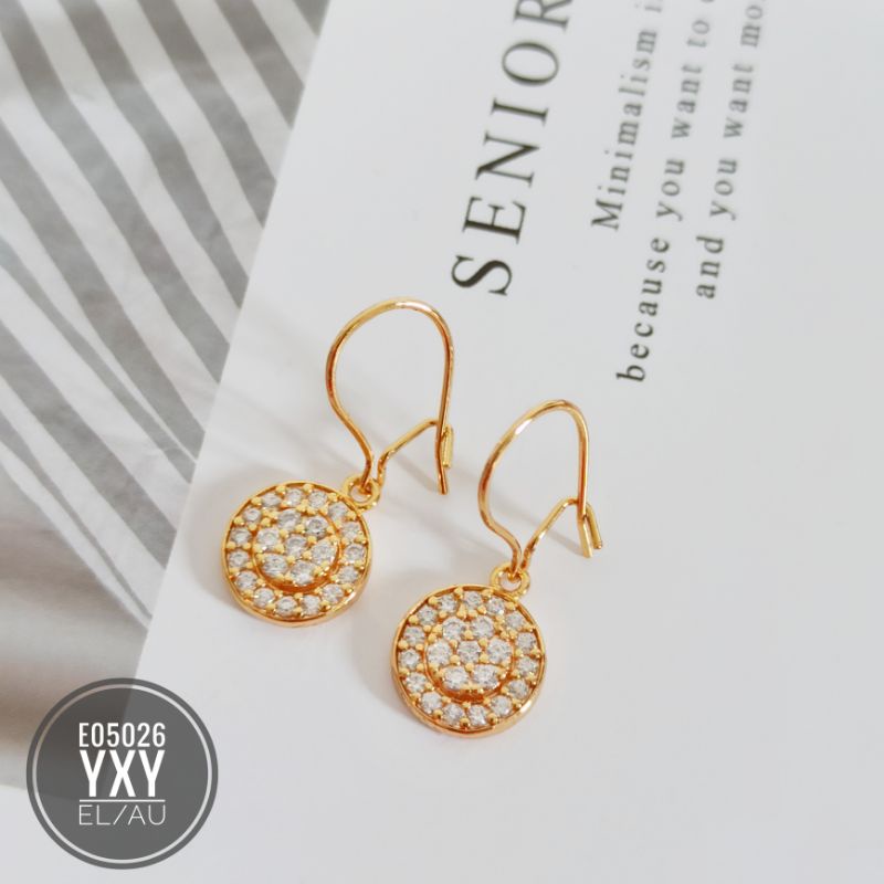 Anting yaxiya permata zircon gold E05026