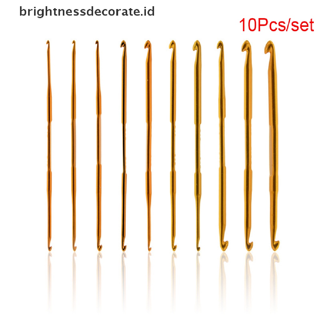[Birth] 10pcs Alumina Crochet Hook Set DIY Knitg s Alat Jahit Knitg Rumah [ID]