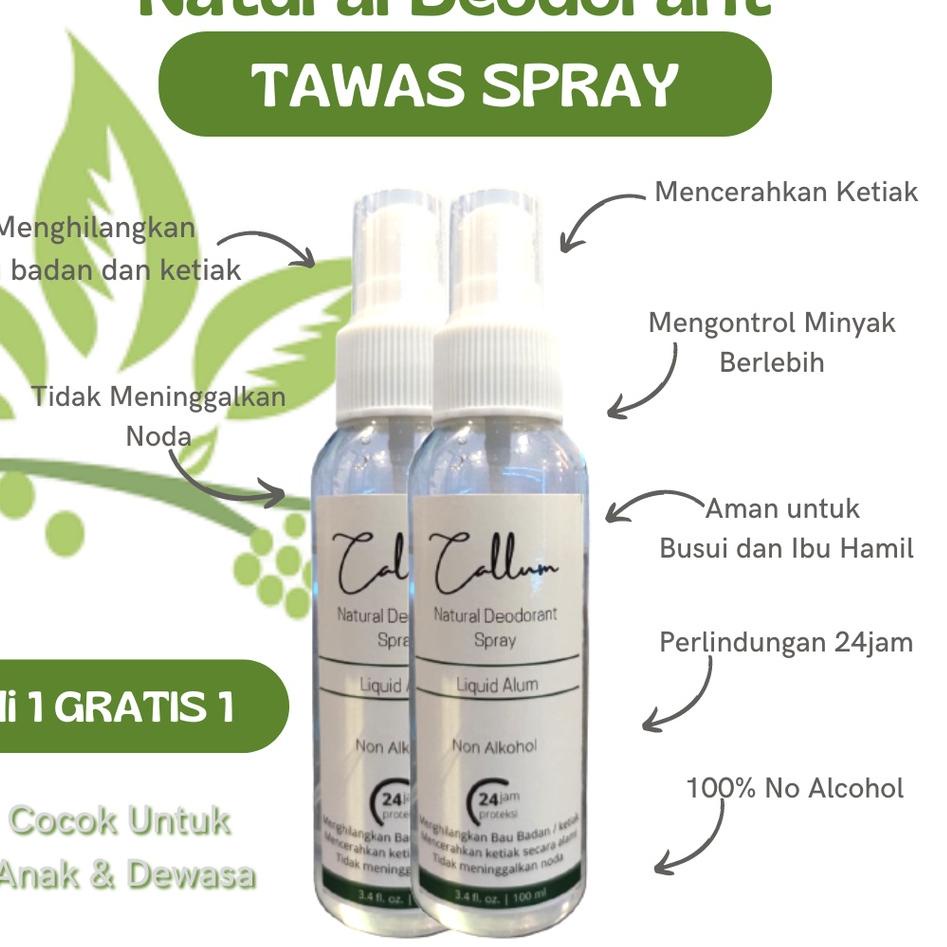 【Penjualan Terbaik】✅COD Deodorant Spray Tawas Natural Callum Cair 100ml Penghilang Bau badan dan ket