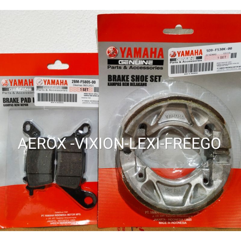 1 SET KAMPAS REM DEPAN BELAKANG YAMAHA AEROX - VIXION - LEXI - FREEGO - MIO SOUL GT 125 - MIO M3