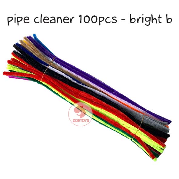 Zoetoys Pipe Cleaner 100 Pcs | Kawat Bulu Mercy Mix Campur Pastel Bright A B Tebal 6mm 30cm | DIY art n craft Prakarya Anak | Mainan Edukasi