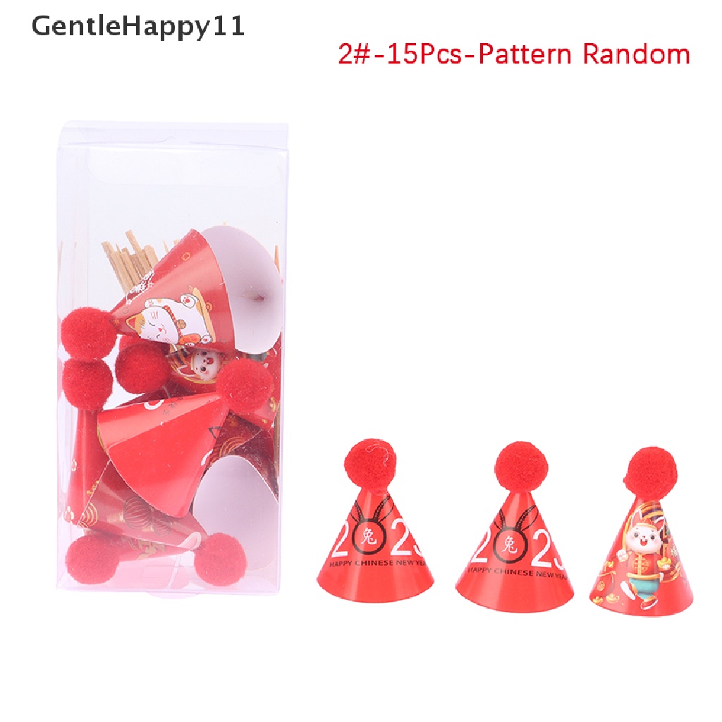 Gentlehappy 1Box Topi Mini Baking Kue Topper 1: 12rumah Boneka Miniatur Topi Hairball Topi Ulang Tahun Topi Natal Scene Decor Mainan id