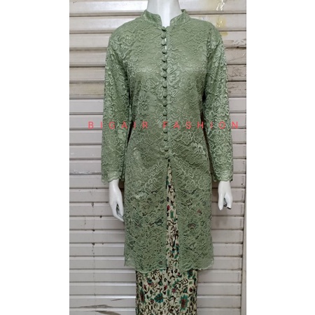 KEBAYA MODERN SETELAN KEBAYA BROKAT KANCING DEPAN/KEBAYA TUNIK BROKAT/KEBAYA PESTA/KEBAYA WISUDA//KEBAYA BROKAT  KANCING SERIBU BY BA