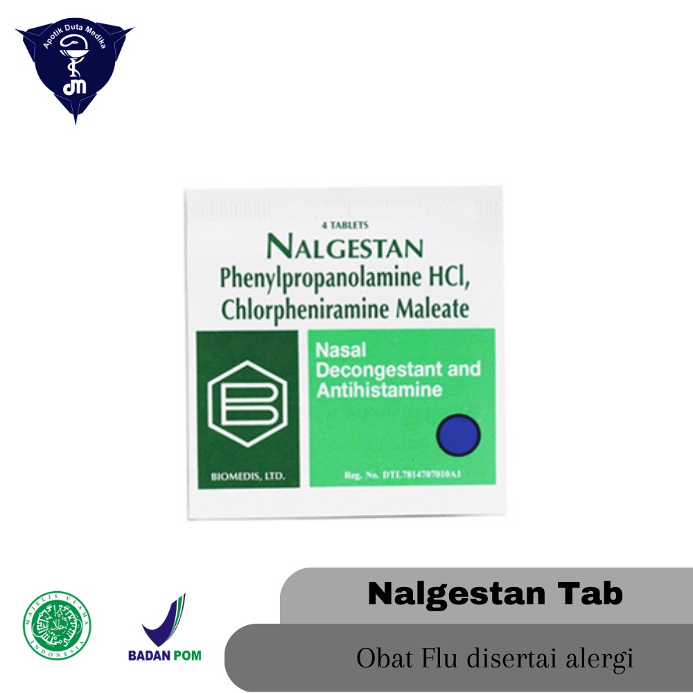 NALGESTAN 4 TABLET - OBAT PILEK DEWASA/BERSIN DEWASA/OBAT FLU DEWASA