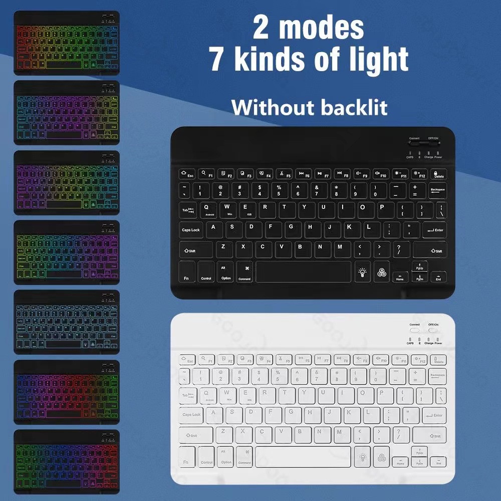 For Casing  Keyboard Bluetooth Mouse rainbow RGB colo Untuk Ipad Pro 11 2020 2021 2018 /gen-7/8/9 10.2,Air4/Air5 10.9