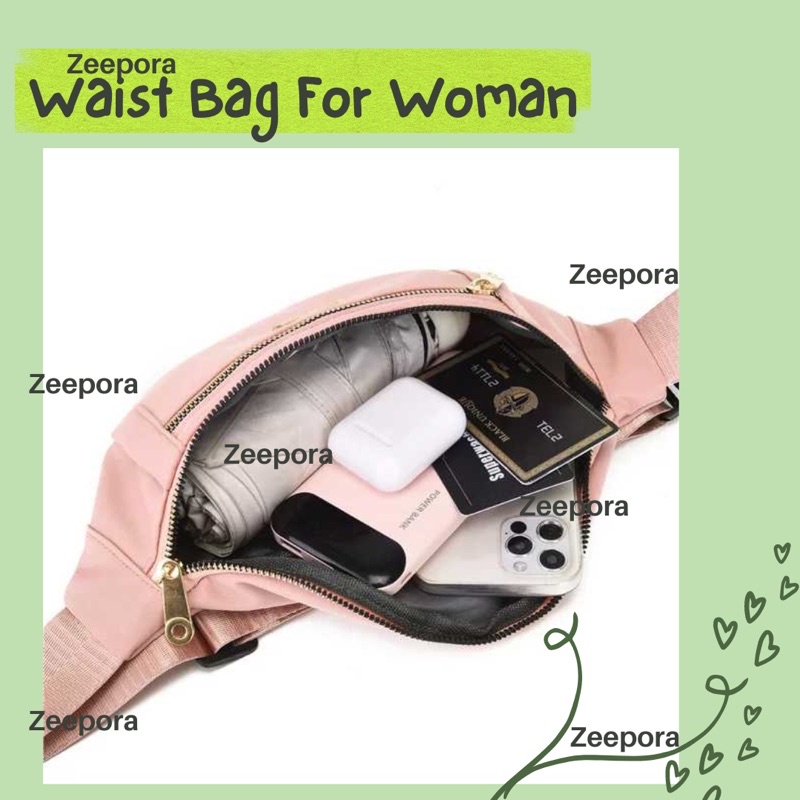 Waistbag Tas selempang wanita cewek mini bahan oxford tahan air import