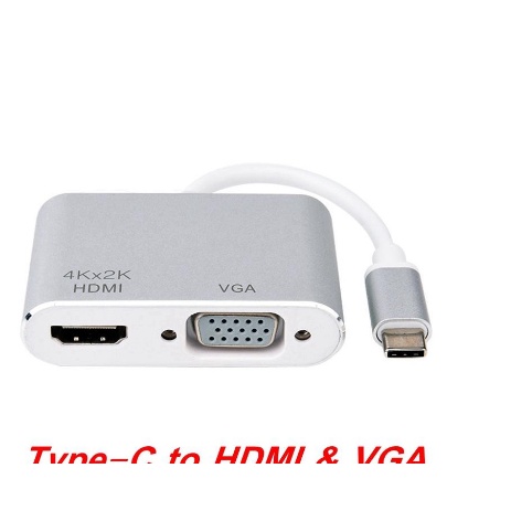 usb 3.1 type c to hdmi vga adapter konverter 2in1