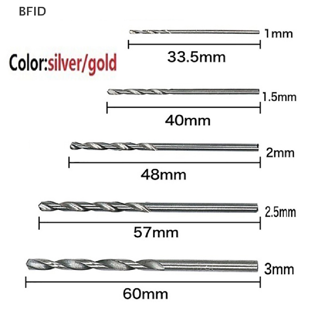 [BFID] 100/50pcs Titanium Coated HSS Alat Set Mata Bor Baja Kecepatan Tinggi [ID]