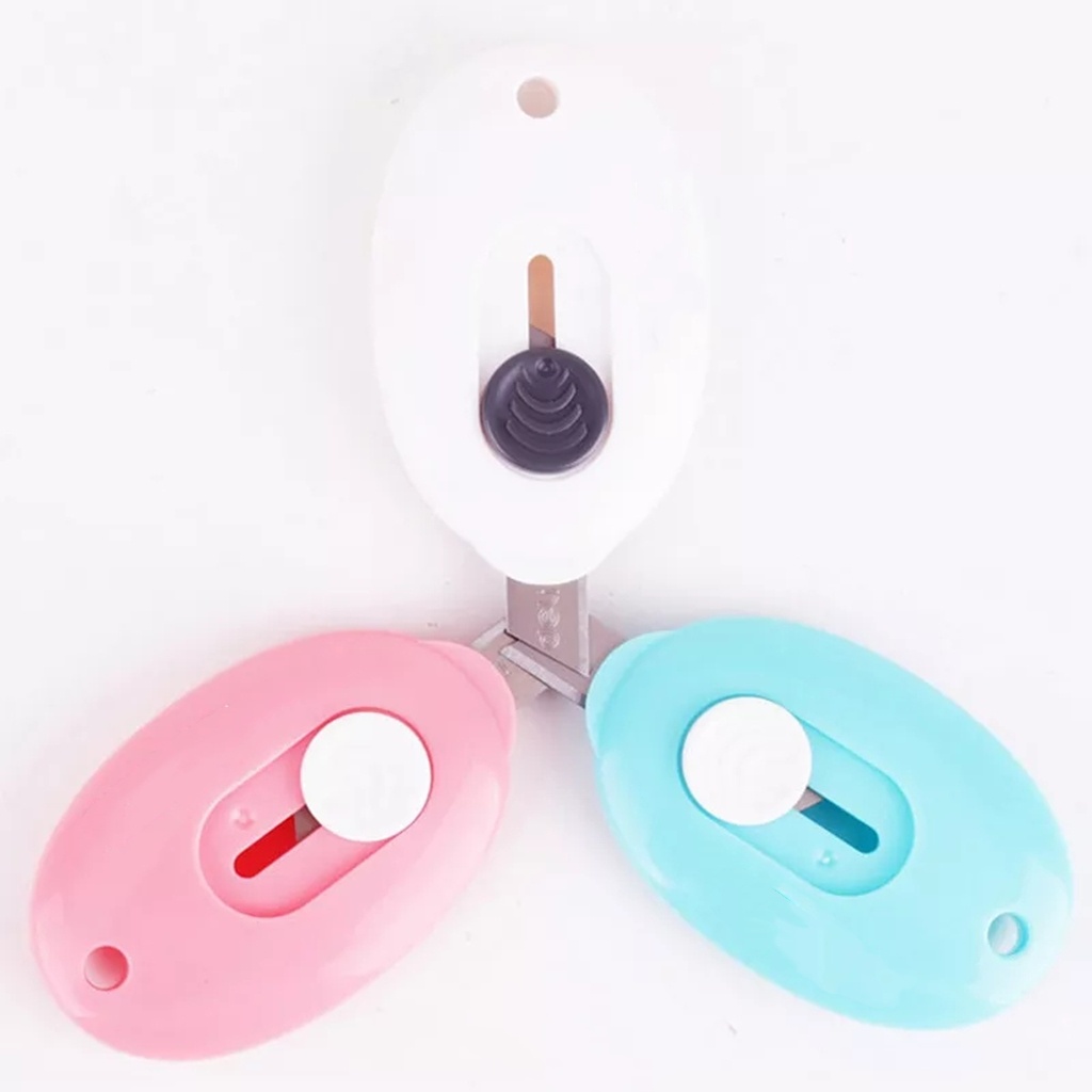 Tmall88 Cutter Mini Portable High Quality Bentuk Oval Mini Cutter Polos Travel Kit Pemotong Kertas