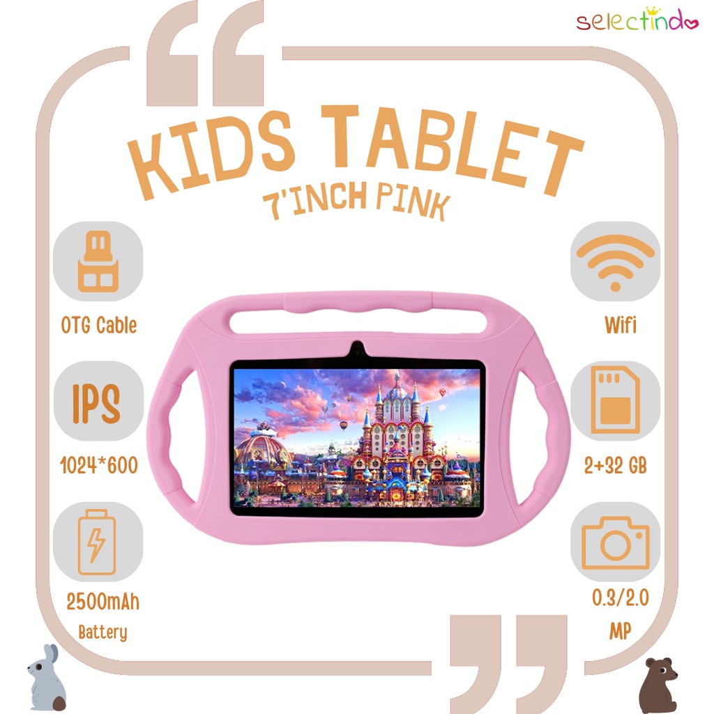 Tablet Anak / Kids Tablet / Tablet 7 Inch / Tablet PC / Tablet Android 10 / 2/32GB / Touch Screen 7 inch / 2 Kamera / Play Store / Iwawa / Whatsapp / WiFi only