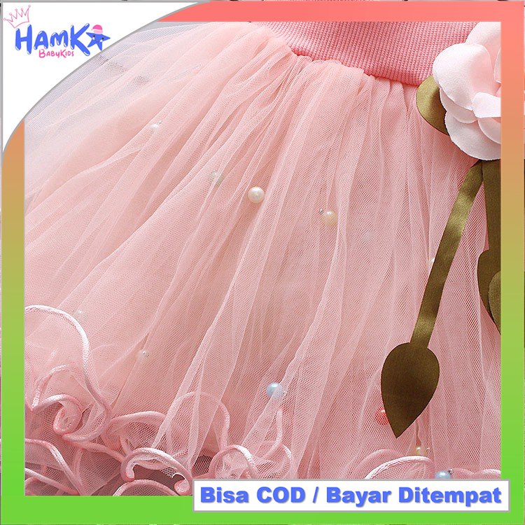 Rok Tutu Anak Bayi Perempuan Import Big Flower Premium Mutiara