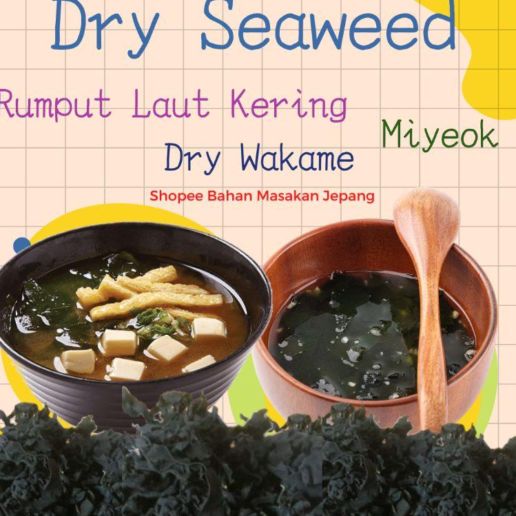 

kodeq7Q1c DRY WAKAME Rumput Laut Kering 100 g │ Dried Seaweed Import for Miso Sup Ramen Udon