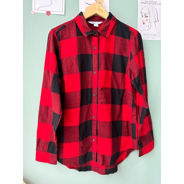 OLD** flanel longsleeved plaid flanel shirt (ready smpe big size)