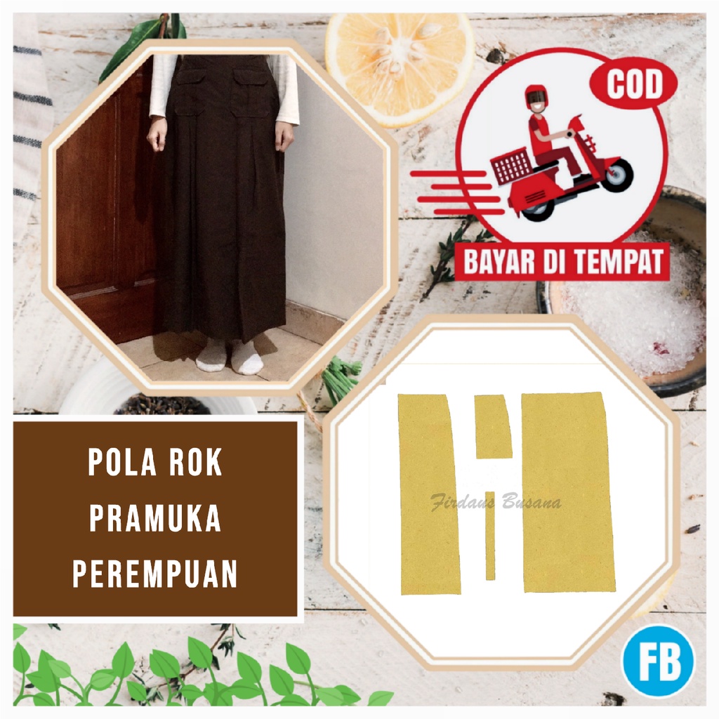【COD】Pola Rok Seragam Pramuka | Pola Rok Span Wiru 2 | Pola Instan Rok | Pola Jiplak Rok | Pola Jahi