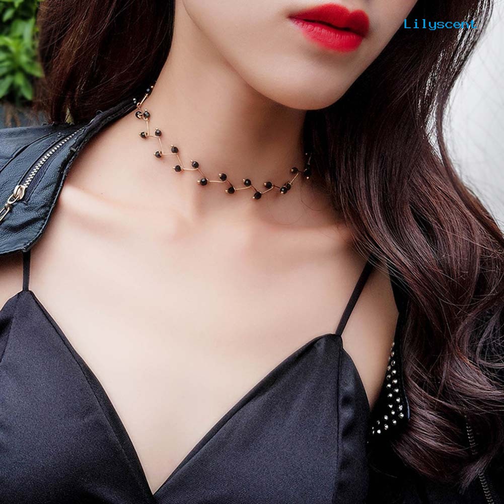 Ls Fashion Wanita Bercabang Mutiara Imitasi Manik-Manik Choker Kalung Pesta Perhiasan Hadiah