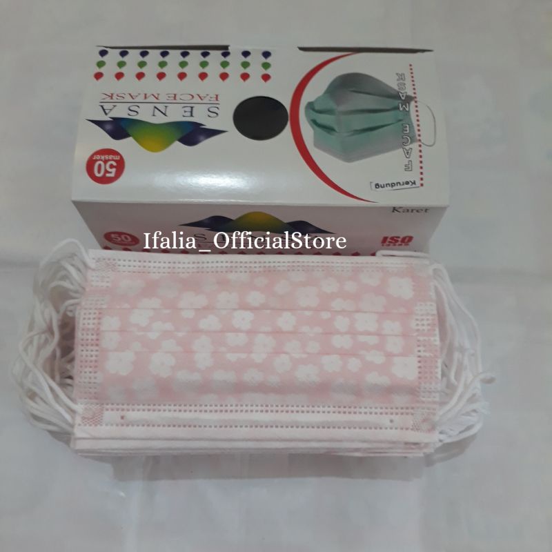 Masker 3ply motif untuk dewasa masker earloop , Masker motif cantol telinga