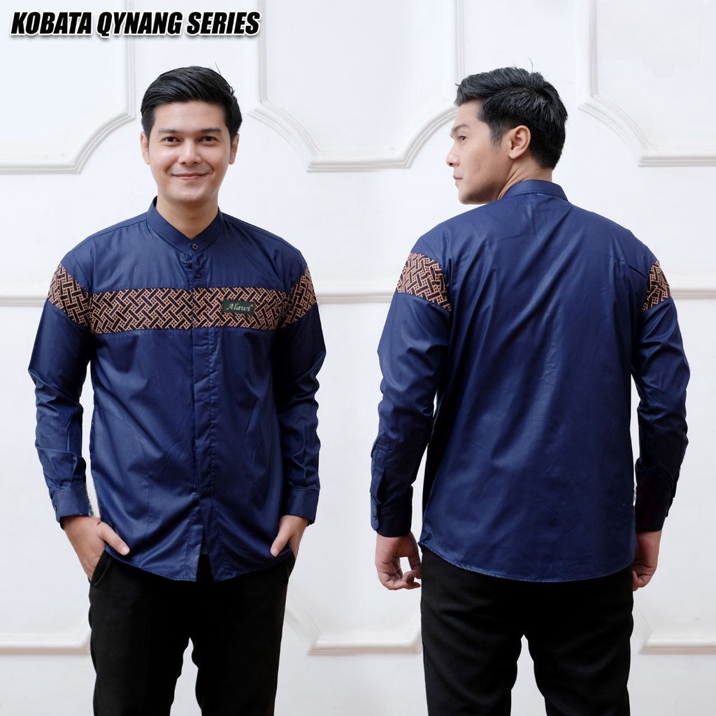 Koko Muslim Panjang Motif Qynang Bahan Katun Premium