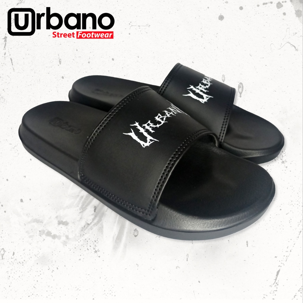 Sandal Slip On Urbano Metal Hitam Flip Flop Selop Original Urbano
