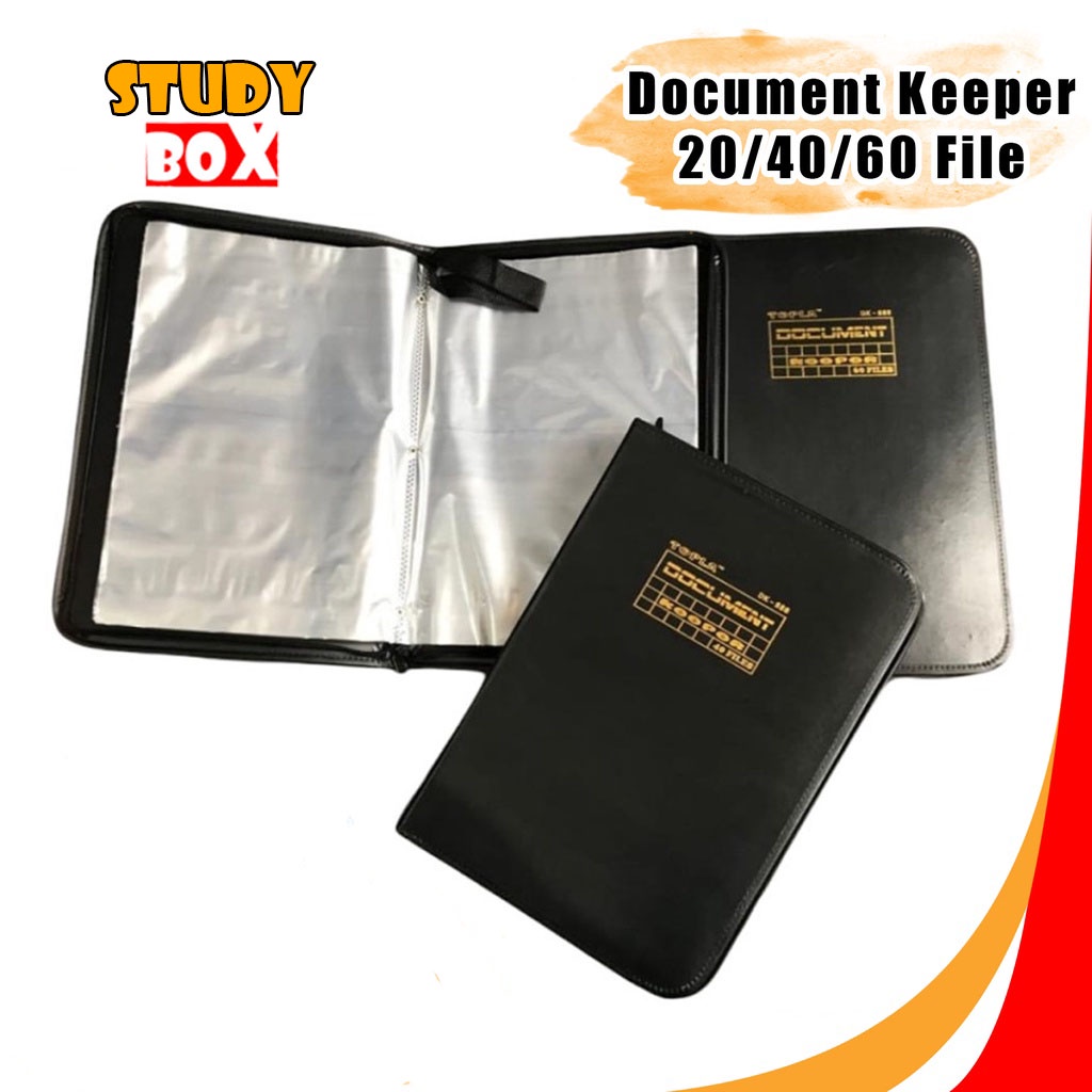 TOPLA Dokumen Keeper 888 Map Ijazah Resleting Kulit Anti Air Isi 20 Lembar Map File Resleting Map Dokumen DK 888 Document Keeper File