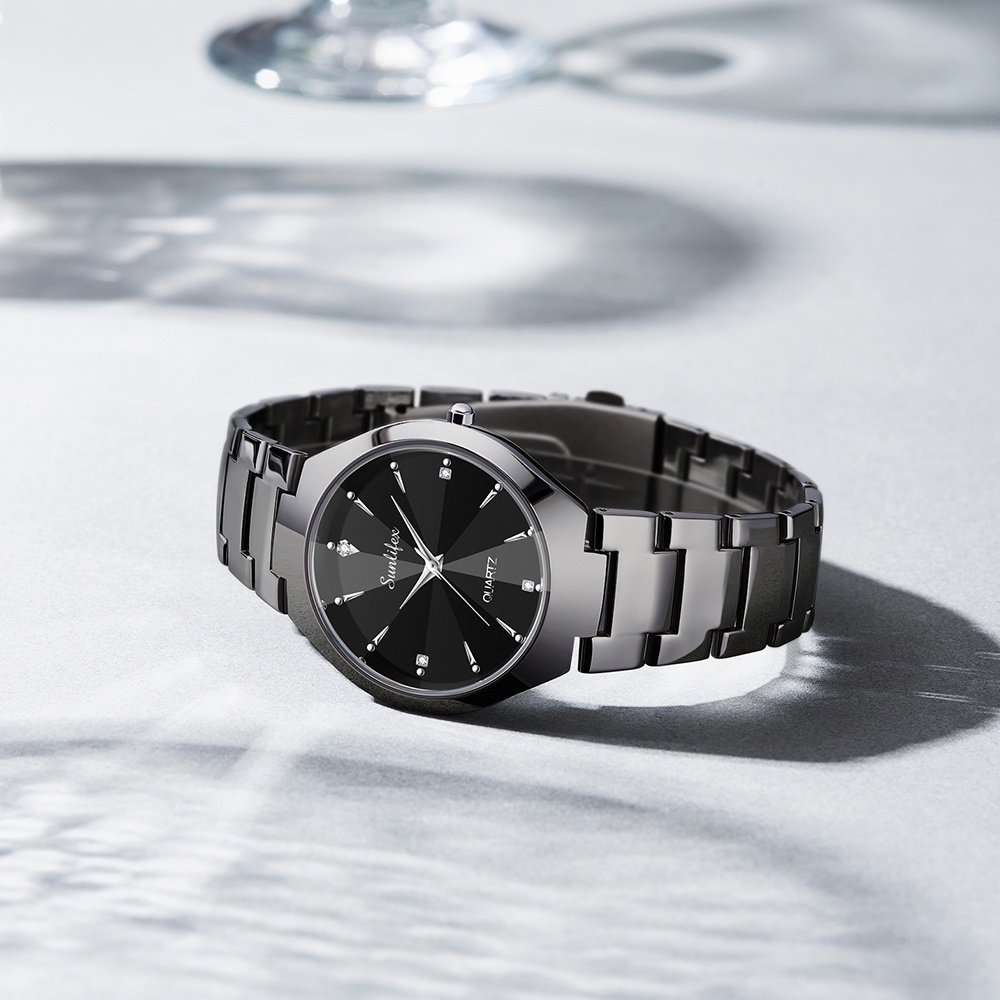 Sunlifex Jam Tangan Pria 9090 Kuarsa Klasik Bisnis Pria Tali Stainless Steel Jam Tangan Cowok Original-1