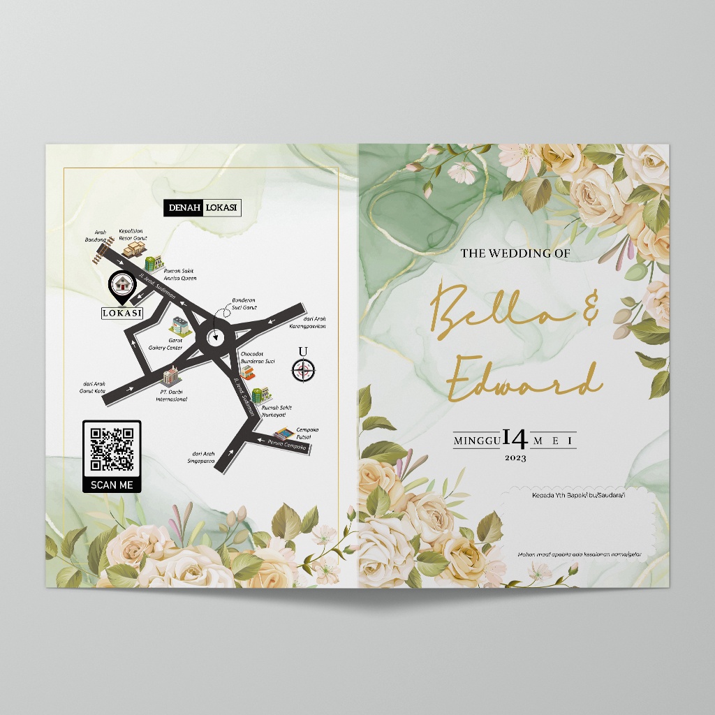 Undangan Pernikahan Kertas BC Tik Aesthetic Custom Foto Simple Elegan Blanko Polos