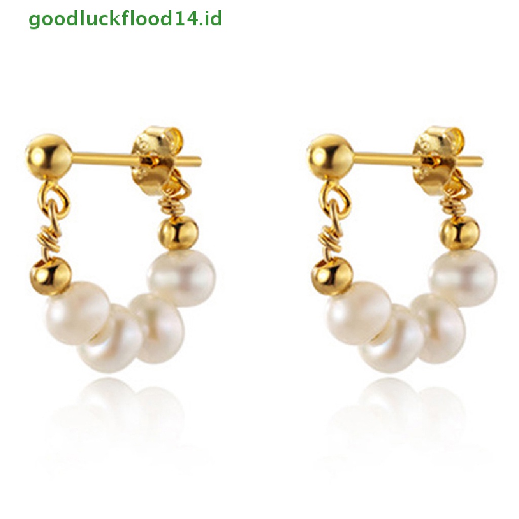 [GOOGFOUR] 1pasang Retro Baroque Pearls Menjuntai Anting Untuk Wanita Elegan Korea Sederhana Perhiasan Aksesoris Pesta Pernikahan [TOP]