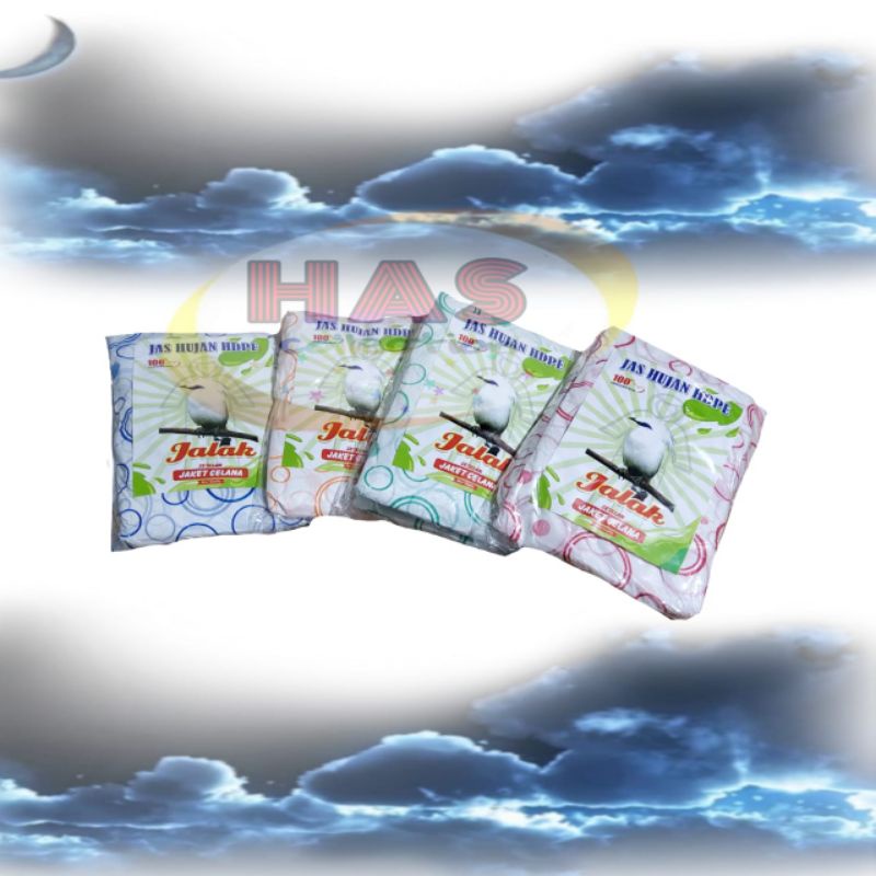 Jas hujan HDPE/LDPE JAKET CELANA POLKADOT - RANDOM