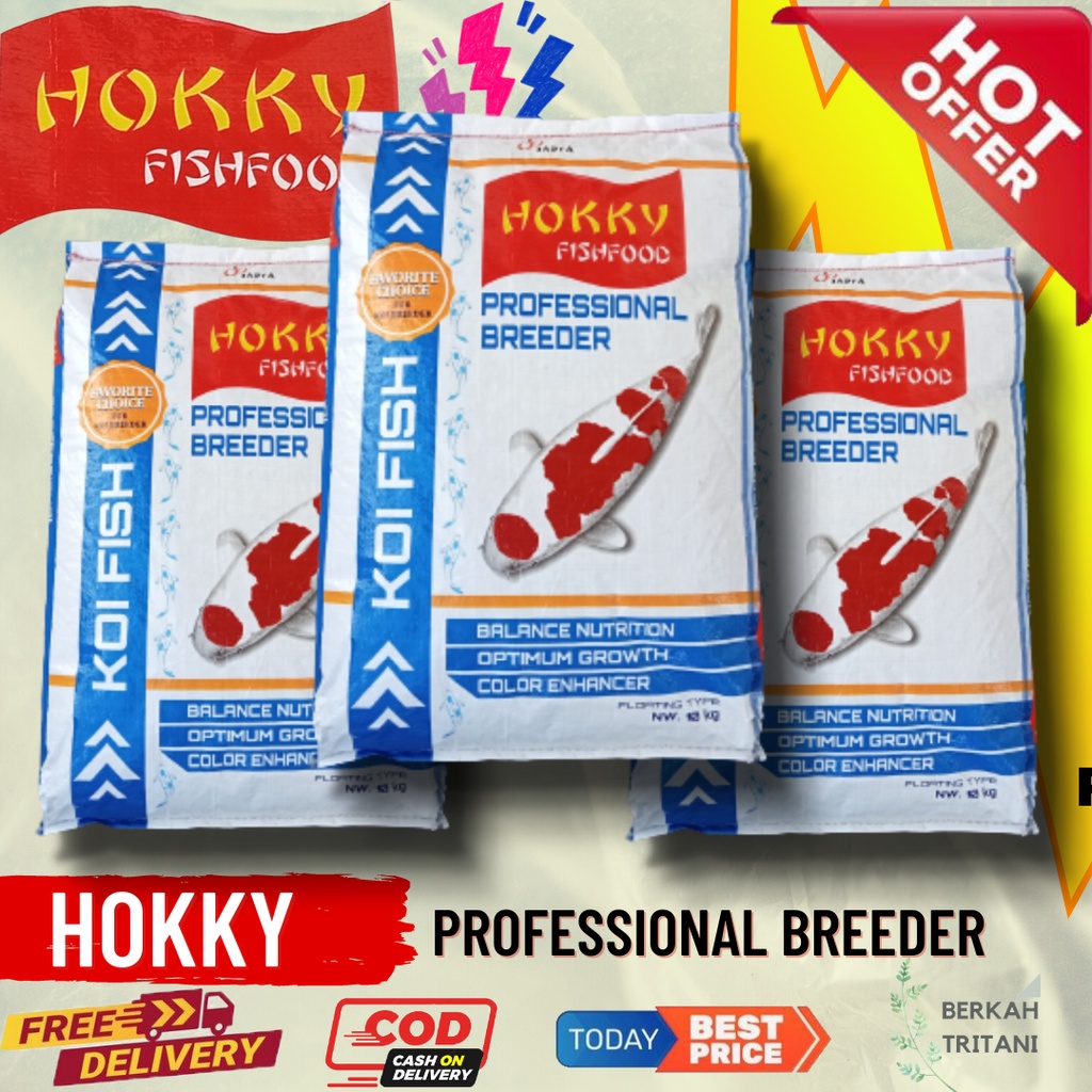 HOKKY PROFESSIONAL BREEDER 10kg Pakan Koi PROTEIN 40% Makanan Ikan Koi Pelet Koi