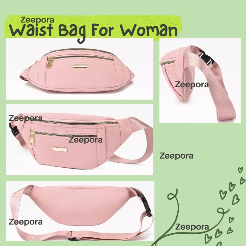 Waistbag Tas selempang wanita cewek mini bahan oxford tahan air import