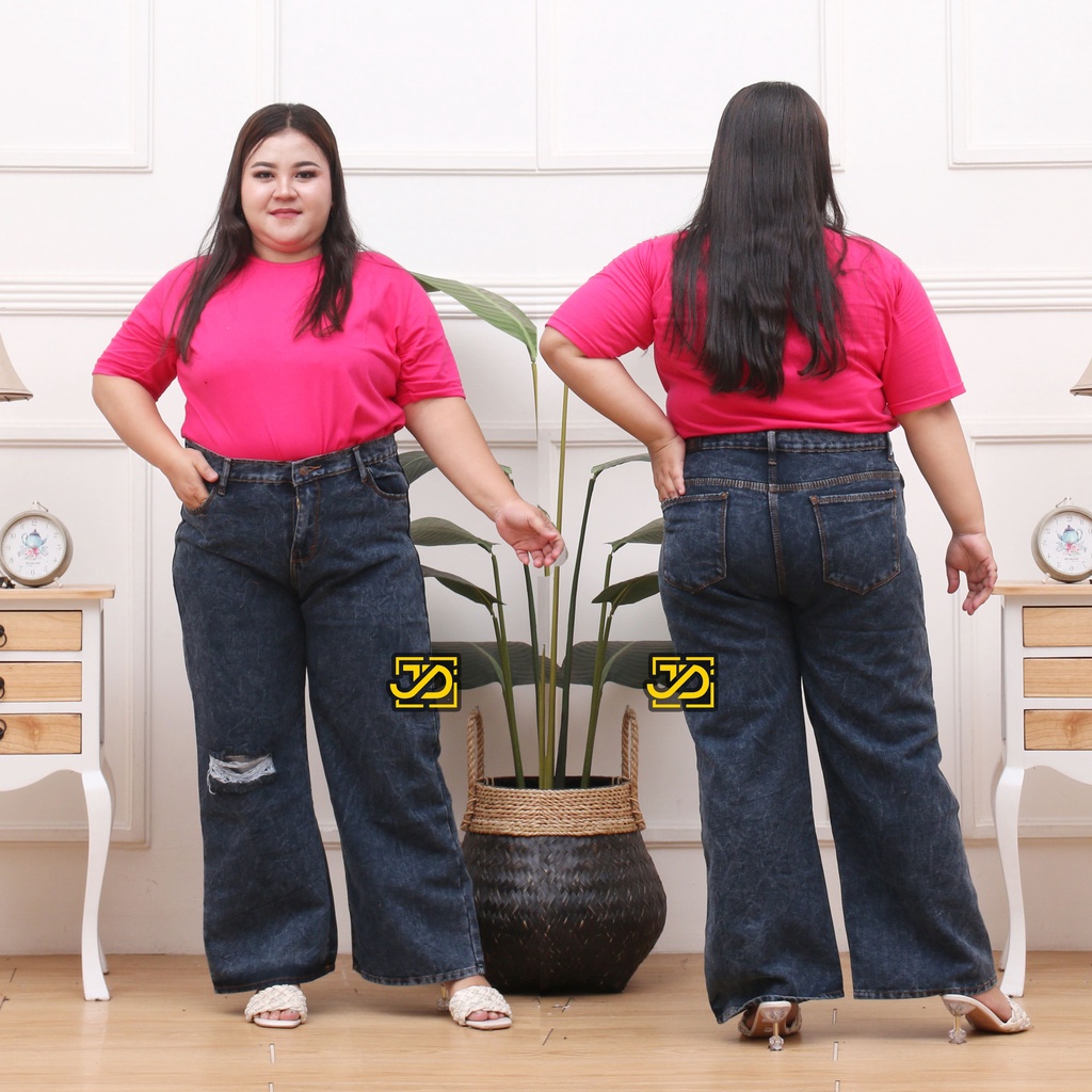 Jumbo Highwaist Kulot Ripped Jeans Big Size 27-42 / Kulot Sobek Lapis