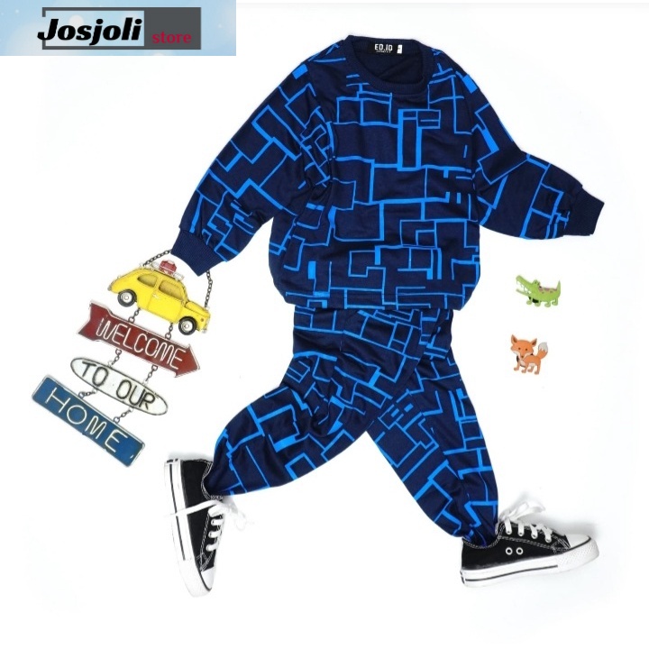 JOSJOLI_STORE/Stelan Kids Verset/Satu Stel Atasan dan Bawahan Anak Laki-Laki/3-8 Tahun