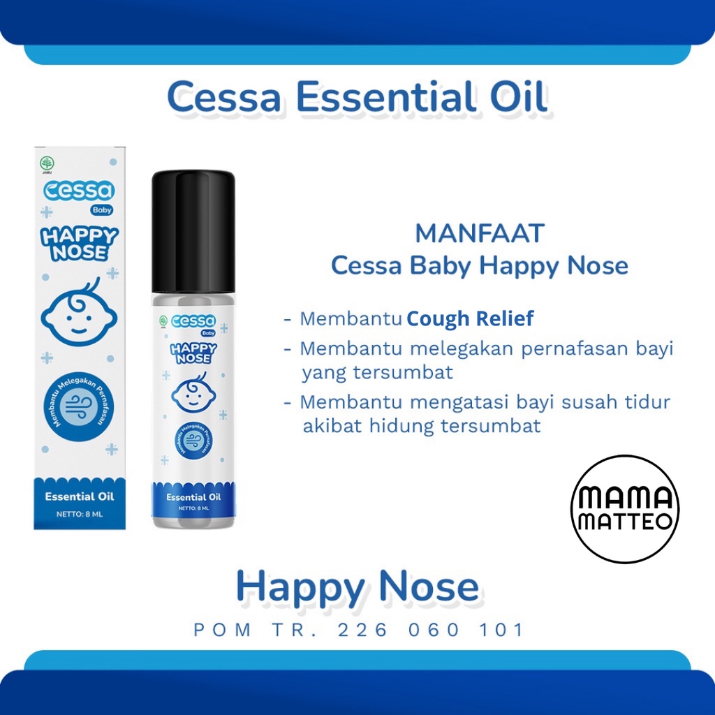 CESSA Baby Kids Natural Essential Oil 8ml / Cessa Biru Cough N Flu Happy Nose / Batuk Pilek / Merah Fever Drop Fedrop / Orange Lenire / Hijau Itch Away / Ungu Immune Booster Bofit / Lavender / CESSA BANDUNG