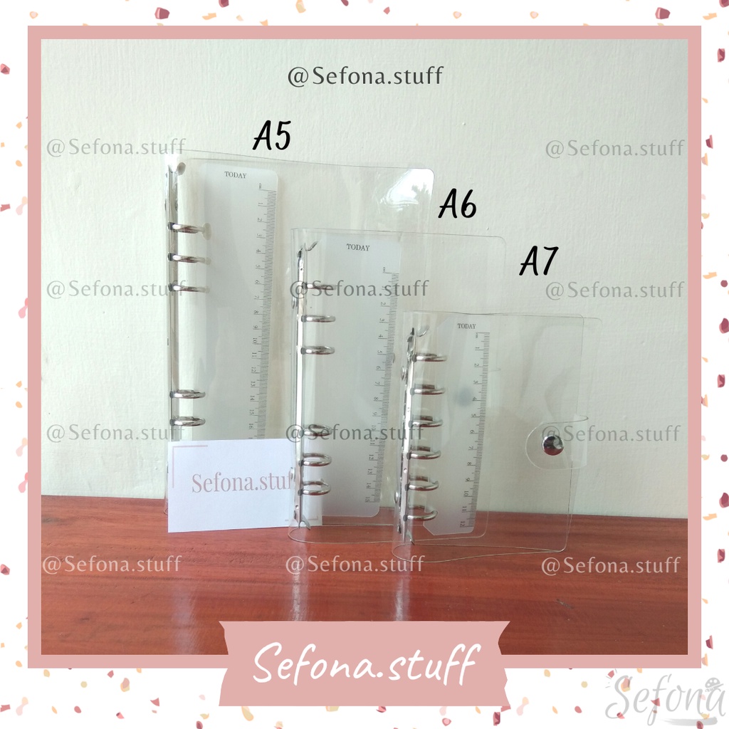 

Transparan, Hologram, & Black Cover Binder A5 A6 A7 6 Ring Bening Aesthetic Transparan Hologram Hitam 6 Lubang Unik Aesthetic Lucu